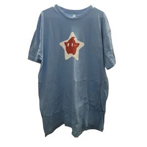 AMERICAN APPAREL *Rare* Super Mario Galaxy Baby Blue Star Shirt 2XL